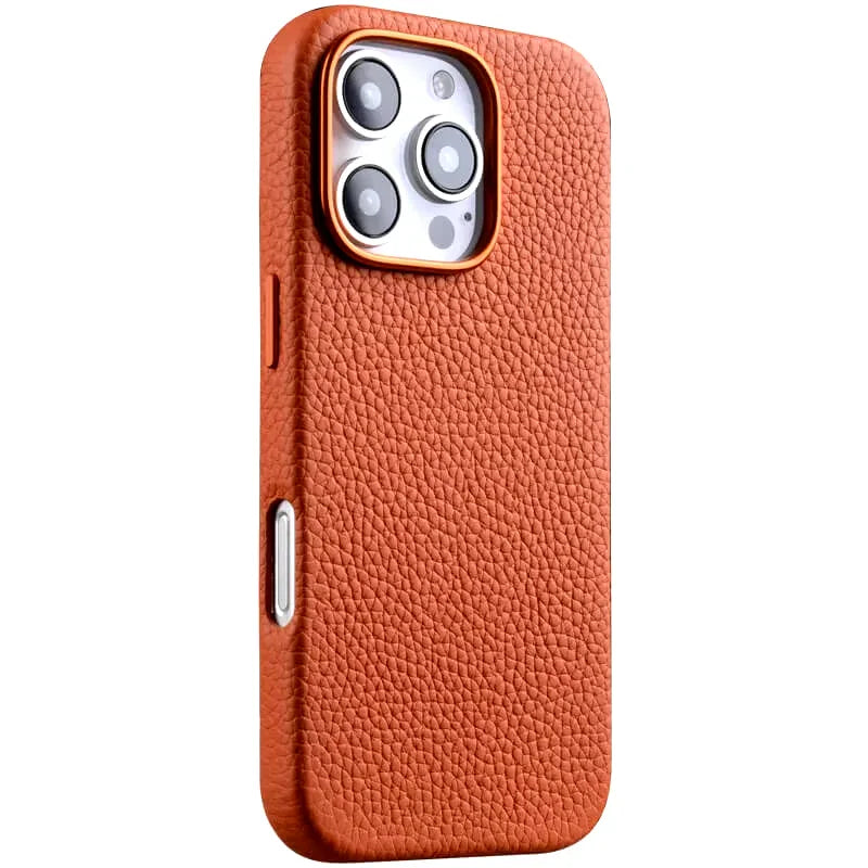iPhone 16 Pro Melkco Origin Paris Premium Leather Magsafe Cover - Orange - Tashqila iPhone 16 Pro Melkco Origin Paris Premium Leather Magsafe Cover - Orange - Tashqila